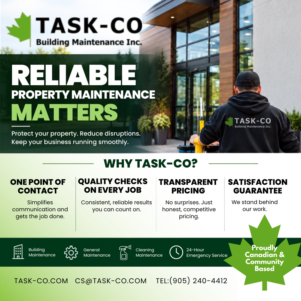 Reliable Property Maintenance in Oshawa, Ontario, Canada by Task-co Building Maintenance Inc.